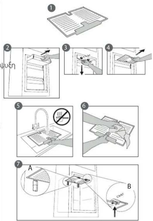 WHIRLPOOL W5 921D W - Διαδικασία καθαρισμού του αξεσουάρ stop frost - 1