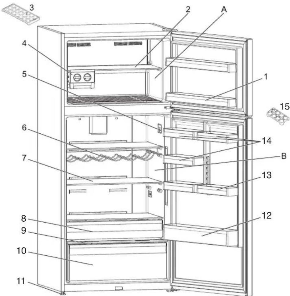 WHIRLPOOL W84TI 31 X - COMPONENTI E COMPARTI DELL'APPARECCHIO - 1