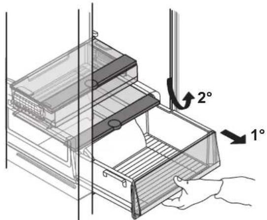 WHIRLPOOL WHC18 T572 - Rimozione del cassetto del frigorifero - 2
