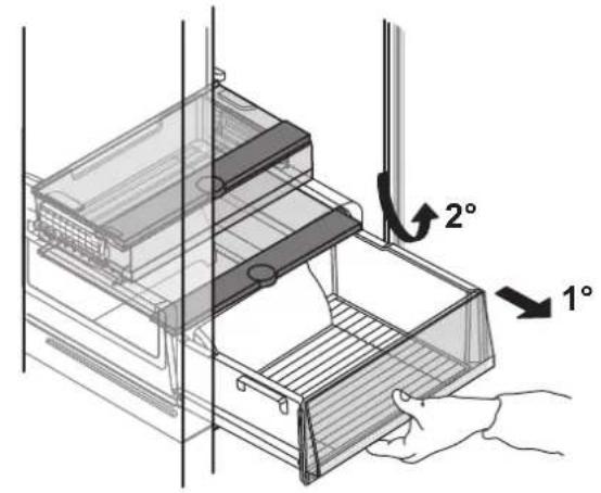 WHIRLPOOL WHC18 T572 - Dépose du bac du réfrigérateur - 2