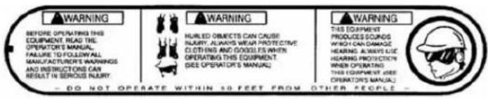 Maruyama B23C - Safety and Instruction Decals - 1