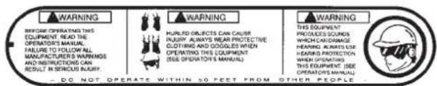 Maruyama B230C - Safety and Instruction Decals - 2