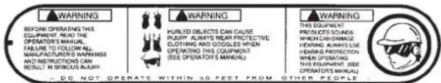 Maruyama B300L - Étiquettes de sécurité et instructions - 2