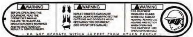 Maruyama BT23L - Safety and Instruction Decals - 1