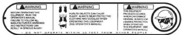 Maruyama B420L - Safety and Instruction Decals - 2