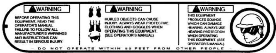 Maruyama M23S - Safety and Instruction Decals - 1