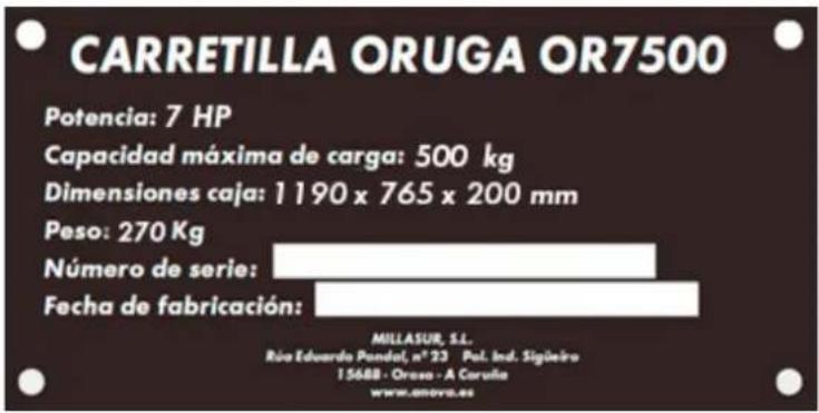 Anova OR7500 - Acerca de la información de la placa de identificación - 2