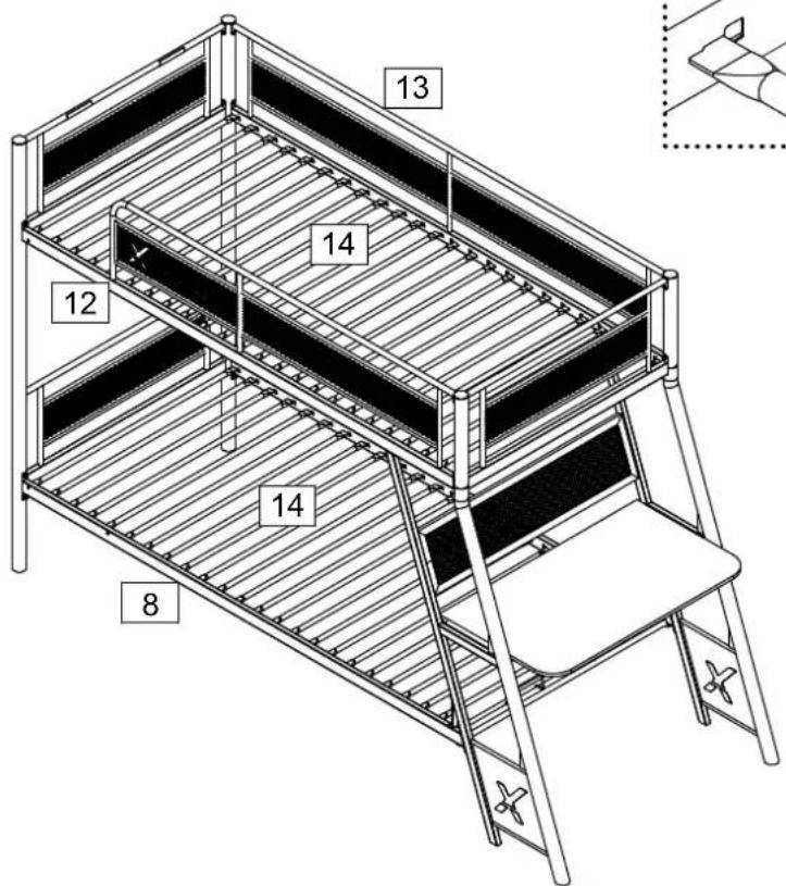 X Rocker Armada-Over-Twin Bunk Bed with - Fittings (T00012300B00) - 24