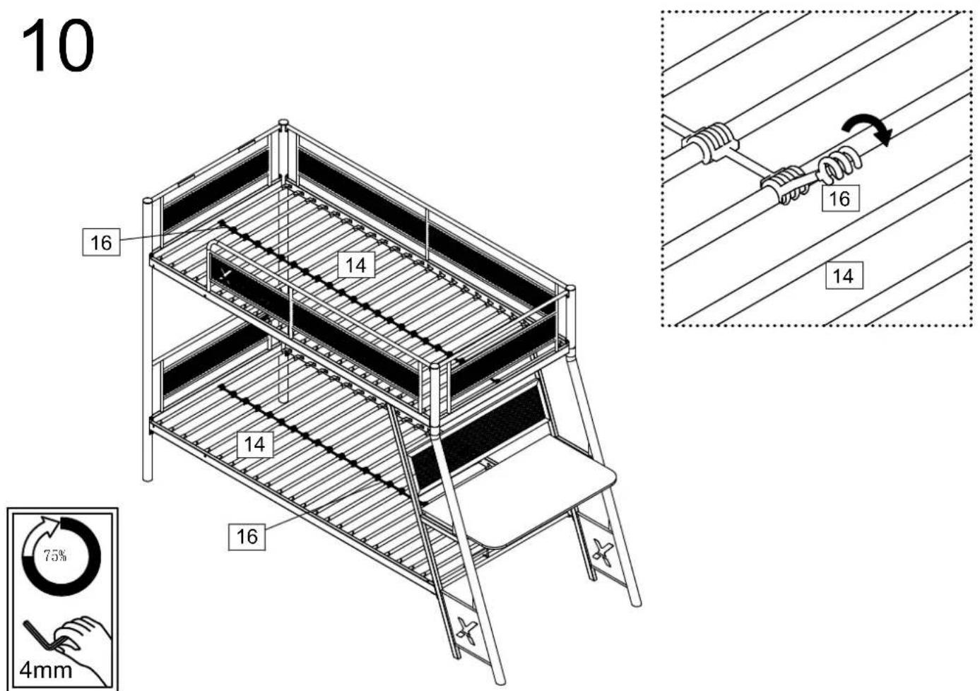 X Rocker Armada-Over-Twin Bunk Bed with - Fittings (T00012300B00) - 27