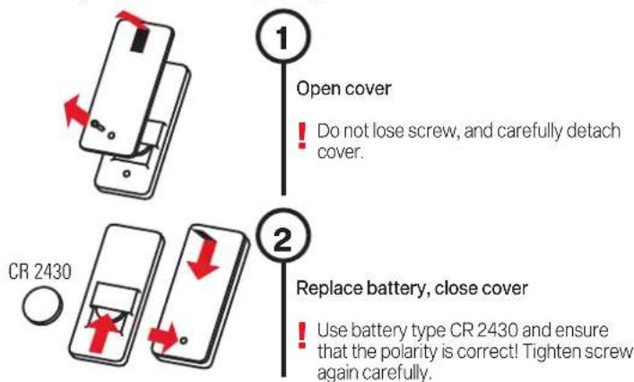 Glatz Castello Pro - Changing the battery on the remote control - 1