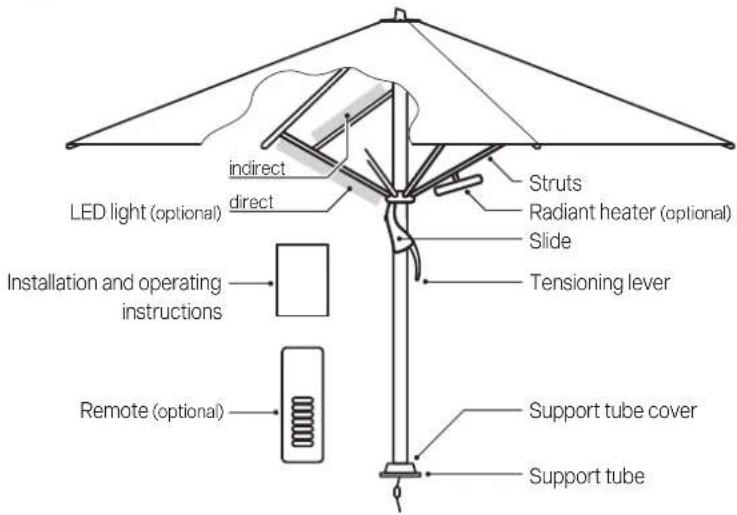 Glatz Castello Pro - Set up parasol - 1