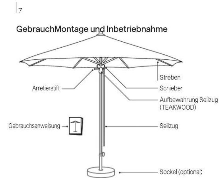 Glatz Teakwood - Schirm aufstellen - 1