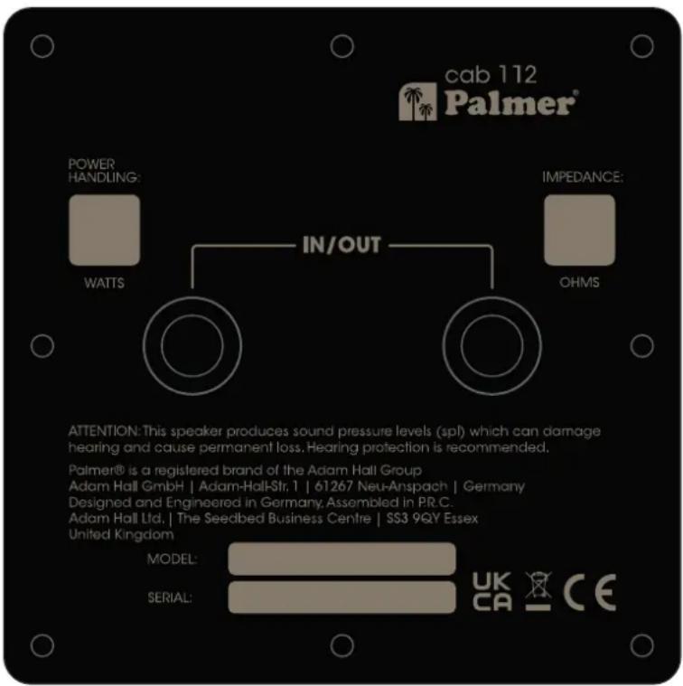 Palmer CAB 212 X GBK - 1.1) CABINET 1X12 - 1