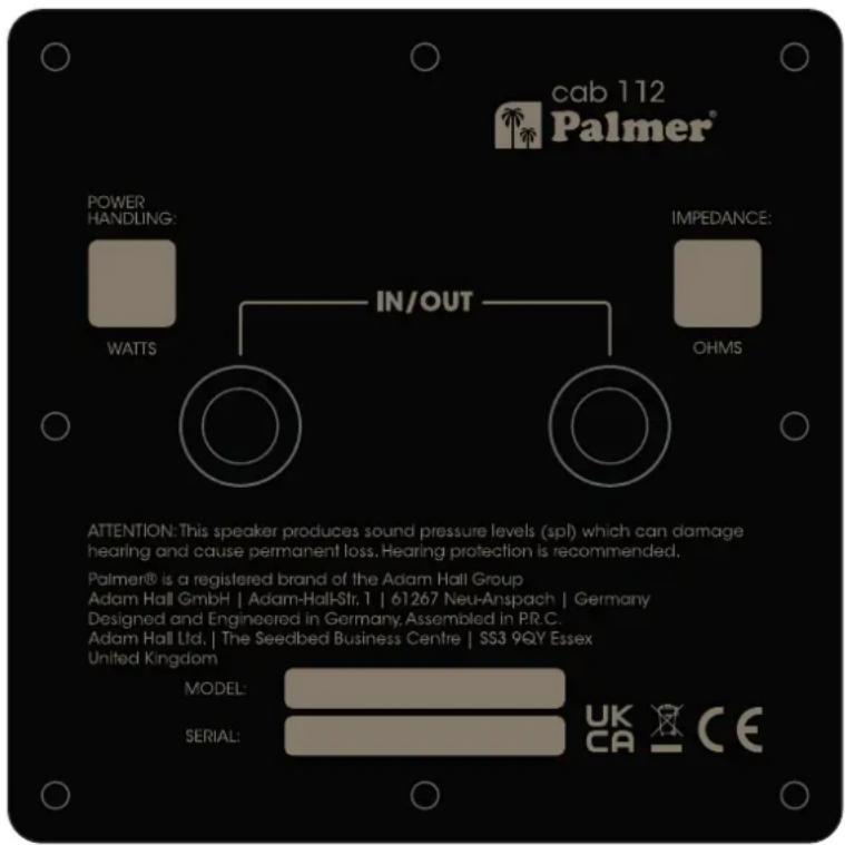 Palmer CAB 112 BX GBK - 1.1) CABINET 1X12 - 1