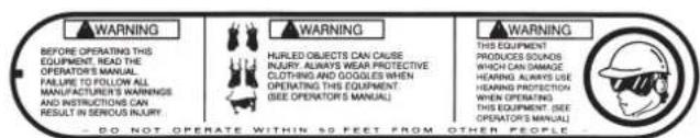 Maruyama MT23L - Safety and Instruction Decals - 2