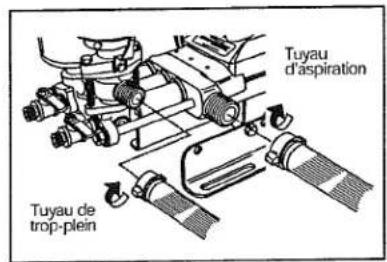 Maruyama MS154EMH - Installation du tuyau d'aspiration et du tuyau de trop-plein - 1