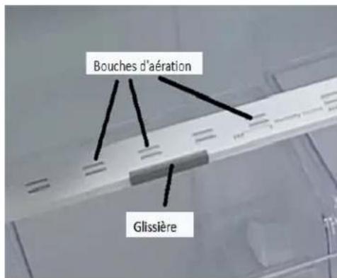 Bouches d'aération Glissière