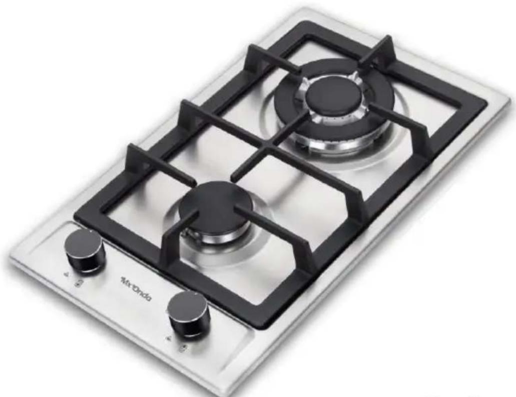 Mx Onda MX-PG2202X - PLACA A GAS DE ENCASTRAR CON DOS ZONAS DE COCCIÓN - 1