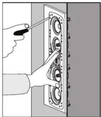 GoldenEar Invisa JPS - Pull the speaker wire out of the hole and connect the speaker as follows: - 3