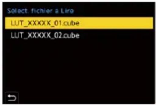 Select. fichier a Line LUT_XXXXX_01.cube LUT_XXXXX_02.cube