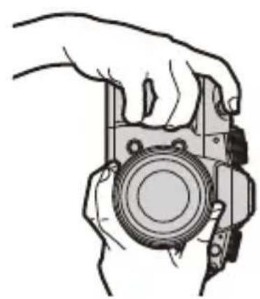 PANASONIC Lumix DC-GH7 - Tenez l'appareil photo avec vos deux mains, gardez vos bras immobiles sur les côtés et tenez-vous debout, les pieds écartés à largeur d'épaules. - 2