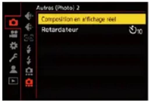 Autres (Photo) 2 Composition en affichage réel Retardateur