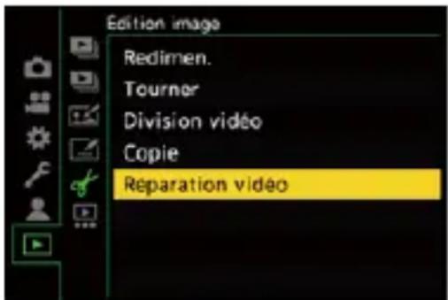 Edition image Redimen. Tourner Division video Copie Réparation video