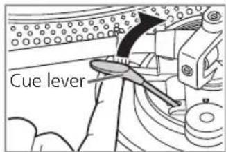 TECHNICS SL-1200M7B - Lift the cue lever and move the tone arm over the record. - 1