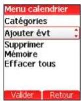 SAGEM myV-65 - Menu calendrier - 1