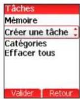 SAGEM myV-65 - Menu tâches - 1