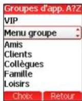 SAGEM myV-65 - Menu Répertoire - 2