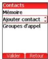 SAGEM myV-65 - Menu Répertoire - 1