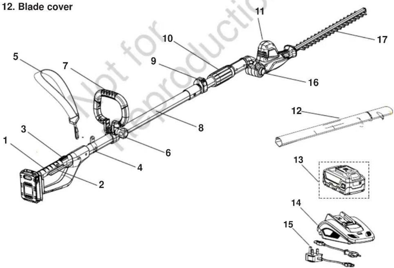 MURRAY IQ18PSHK - POLE HEDGE TRIMMER - 1
