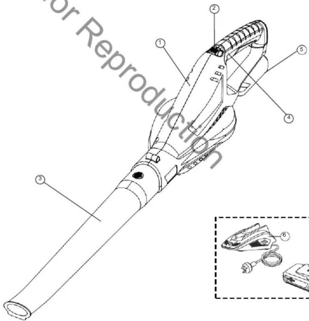 MURRAY IQ18LB - 18V Litium-ion puhallin - 1