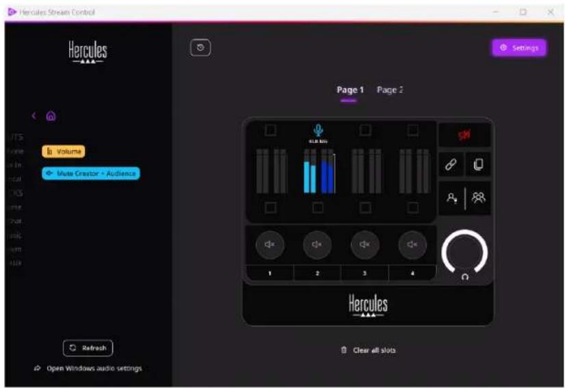 HERCULES STREAM 200 XLR - Hercules Stream 200 XLR에 채널을 추가하려면: - 1