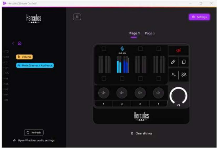 HERCULES STREAM 200 XLR - Para adicionar um canal ao Hercules Stream 200 XLR: - 1