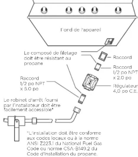 Fisher & Paykel BH1-36R-N - Branchement du propane (régulateur de type 1 ou QCC1) - 1
