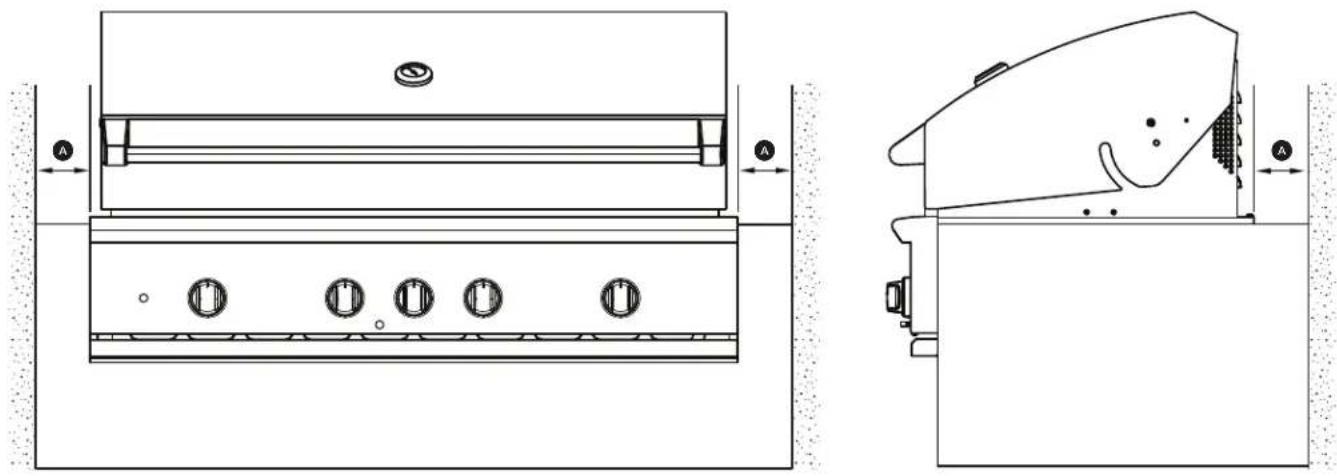 Fisher & Paykel BH1-36R-N - Clearances to non-combustible construction\* - 1