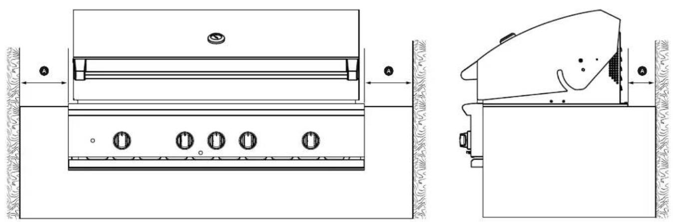 Fisher & Paykel BE1-48RC-N - Dégagements à la construction combustible\*\* - 1