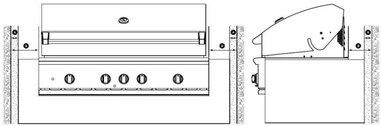 Fisher & Paykel BE1-48RC-N - Clearances to protected combustible construction\*\*\* - 1