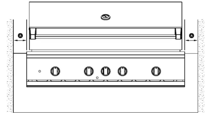 Fisher & Paykel BE1-48RC-L - Clearances to non-combustible construction\* - 1