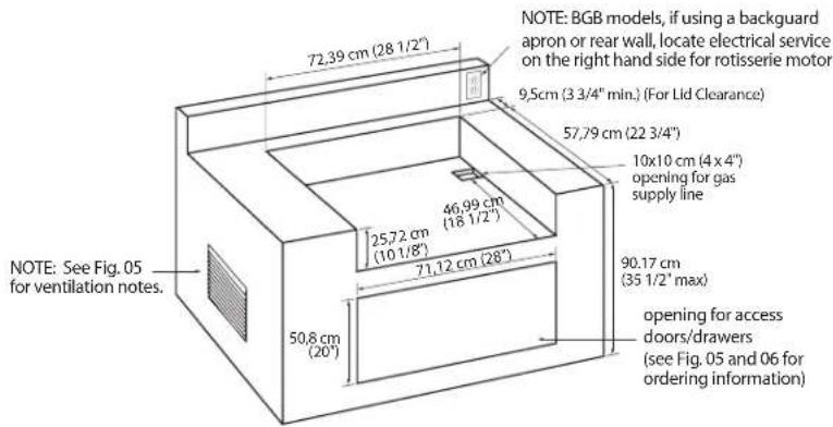 Fisher & Paykel BGC30-BQ-N - BUILT-IN CONSTRUCTION DETAILS - 2