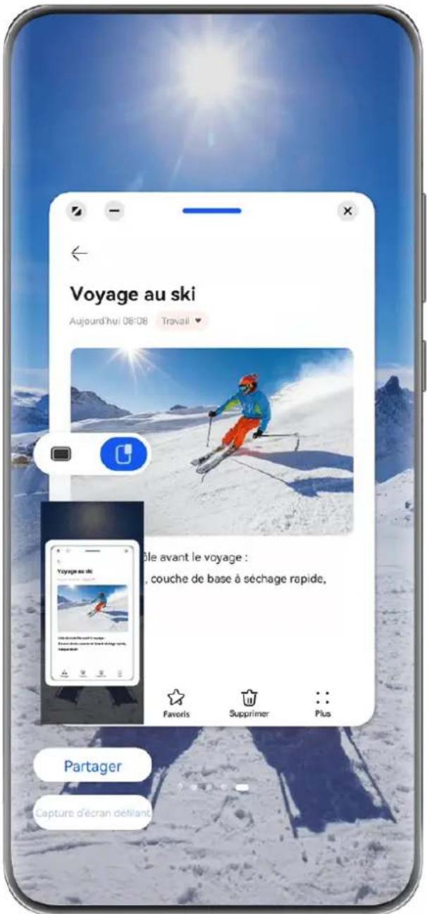 HUAWEI Nova 12i - Capturer l'écran en mode Partition d'écran ou Fenêtre flottante - 1