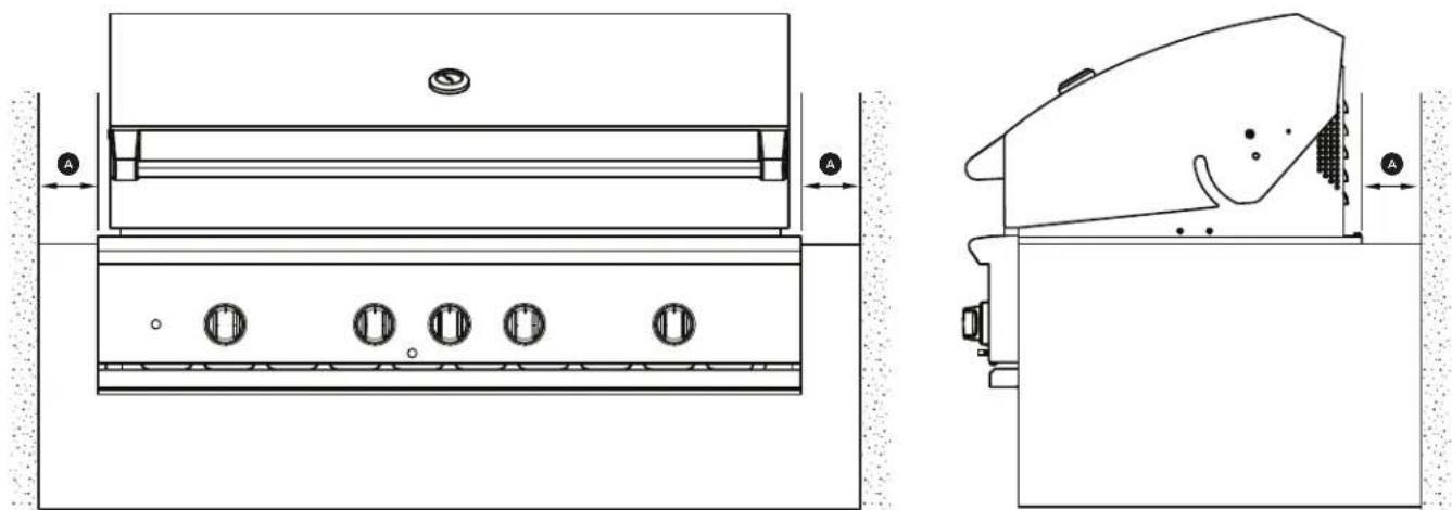 Fisher & Paykel BH1-48RS-L - Espaces de dégagement pour une construction non combustible\* - 1