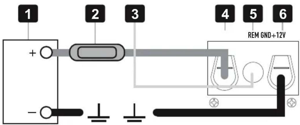 ESX SUB-D300 - CONEXIONES DE ALIMENTACIÓN Y ENCENDIDO - 1