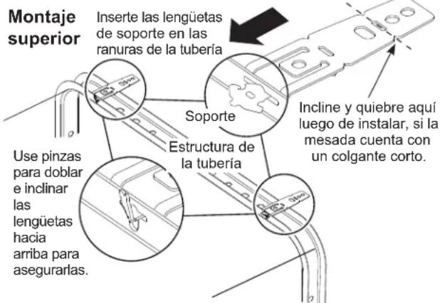 Café CDT875M5NS5 - Instale los soportes de montaje en la parte superior si el lado inferior de la mesada es de madera o de un material similar que acepte la colocación de tornillos: - 1