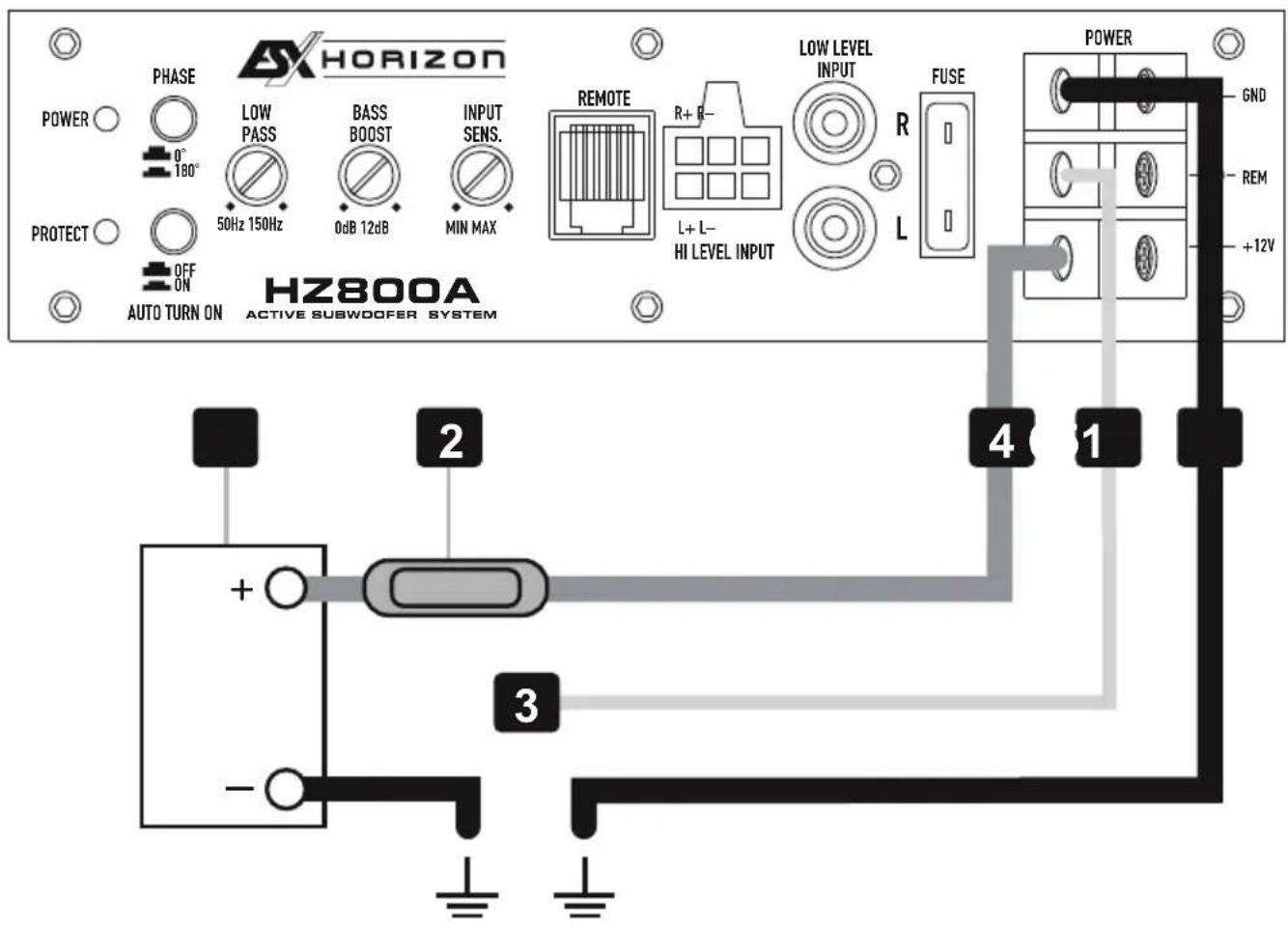 ESX Horizon HZ800A - ALIMENTAZIONE ELETTRICA E IMPIANTO D'ACCENSIONE - 1