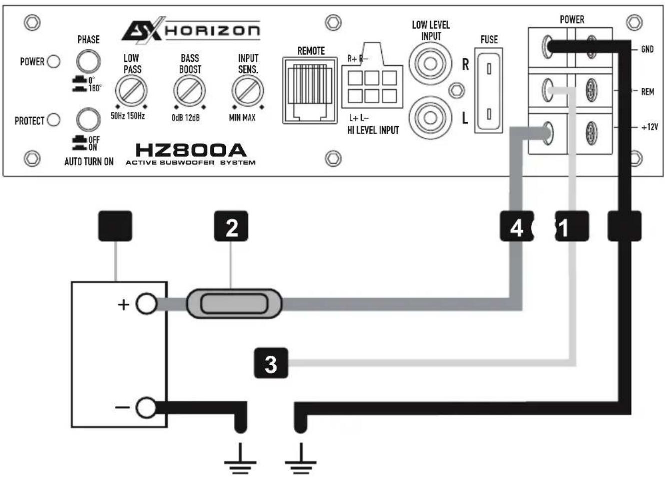 ESX Horizon HZ800A - ALIMENTATION ELECTRIQUE ET ENCLENCHEMENT - 1