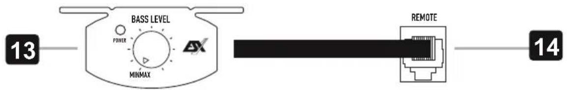 ESX Quantum Q201A - COMMANDE À DISTANCE DU NIVEAU DE BASSES - 1