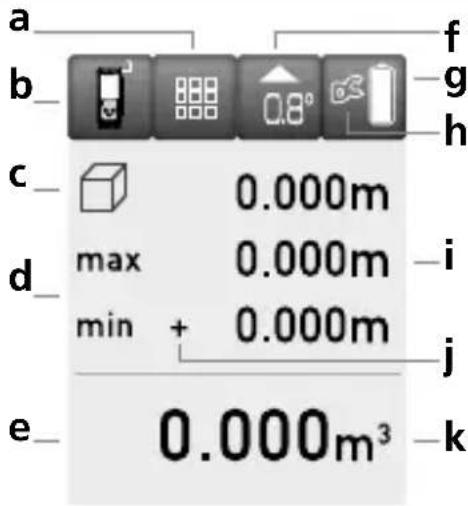 a b c d e 0.000m max 0.000m min + 0.000m 0.000m³ f g h i j k